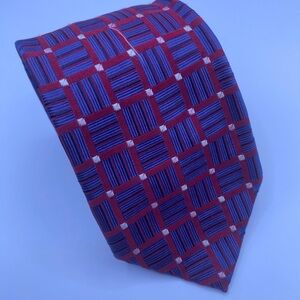 John W. Nordstrom Burgundy and Navy Plaid Tie